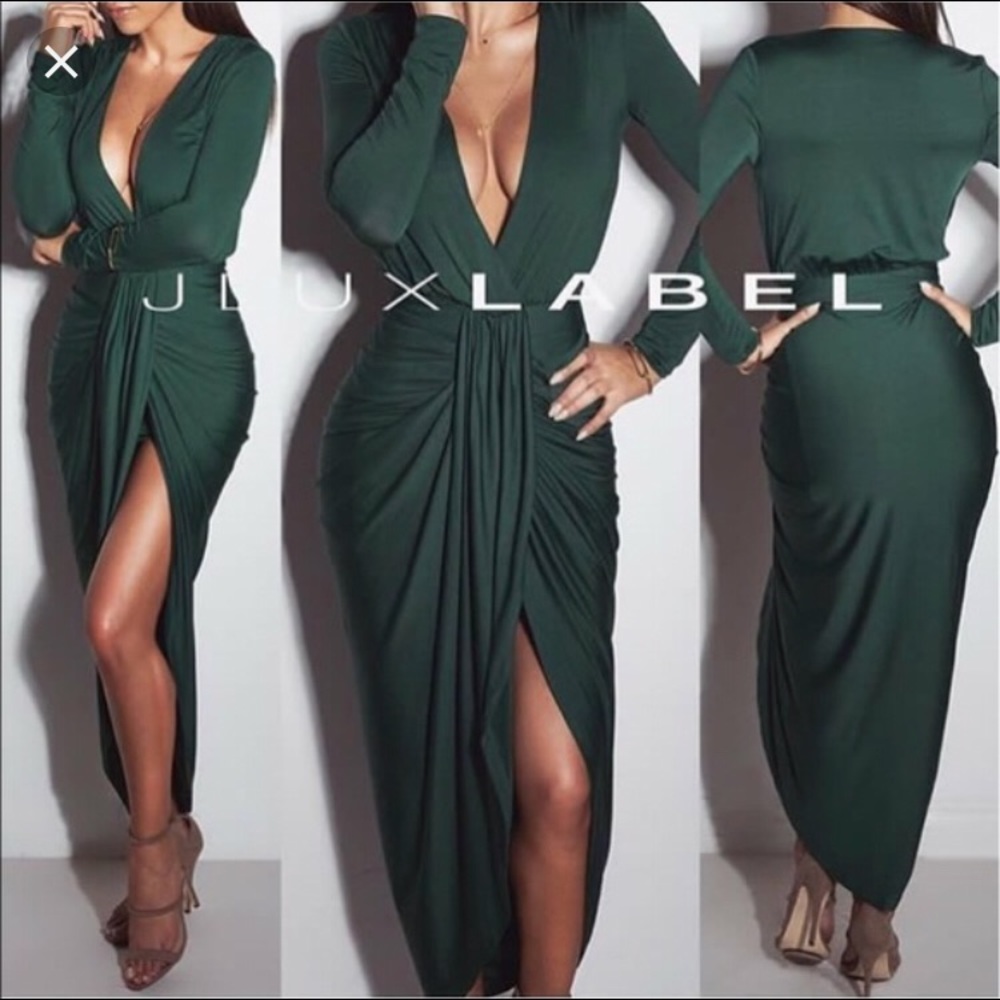 J Lux Label Green Dress